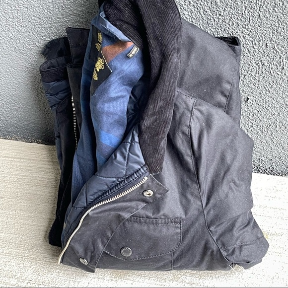 Barbour Fawden Men's Waxed Jacket in Dark Navy- size S #WAX82 - Picture 11 of 12